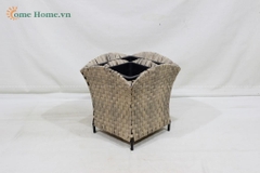 Handmade Plastic Rattan Wicker Planter Pot for Indoor Outdoor Garden-CH2378A-2GY