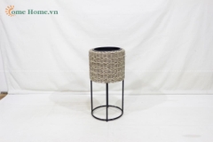 Handmade Plastic Rope Planter with Stand – Eco-Friendly Home Decor-CH3356B-1-3BR