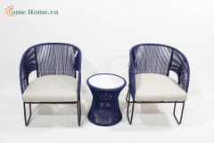 Handwoven plastic rope furniture Sofa – Outdoor Synthetic Wicker Furniture-CH5240A-3BLU