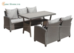 Modern Plastic Wicker Furniture Set for Patio & Garden-CH5245A-4GY