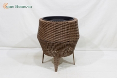 PE Rattan Style Wicker Planter for Indoor & Outdoor Plants-CH2347A-2BR