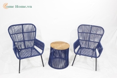 Rope furniture sets, Outdoor round table and rattan arm chair, Modern furniture-CH3210A-3BLU