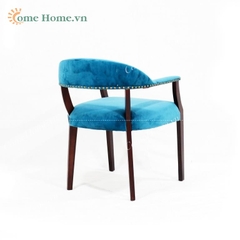 Sofa chair with cushion and wood accents for balcony, garden-CH5206A-1BLU