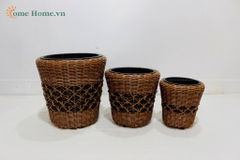 Wholesale Handwoven Plastic Rope Planter Basket - Vietnam Factory-CH4380D-3MC