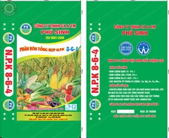 BAO BÌ PHÂN NPK 8-6-4 PHÚ SINH 25KG