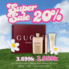 Gift Set Gucci Guilty Beauty Pour Femme EDP 3pcs ( 90ML + 7.4ML + Body Lotion 50ML)