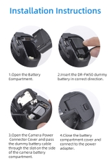 Bộ pin giả KingMa NP-FW50 với Bộ chuyển đổi nguồn điện EU plug Power adapter