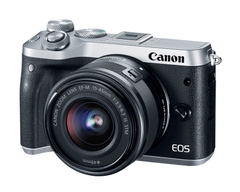 Máy Ảnh Canon EOS M6 + Kit 15-45mm IS STM màu bạc