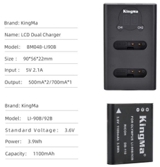 Bộ pin sạc Kingma DB-110 cho Ricoh, Mới 100%