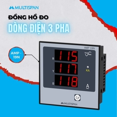 Đồng hồ đo dòng điện ba pha AMP-19N  Multispan
