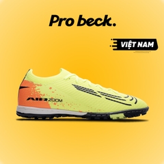 Giày Bóng Đá Winbro Mercurial Vapor 16 Elite Vải Dệt TF - Xanh Chuối Gót Cam