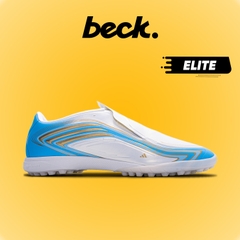 Giày Bóng Đá F50 Messi Elite Tango Trắng Xanh Giấu Dây TF