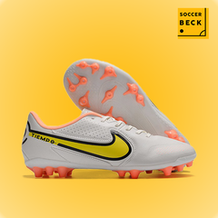 Giày Bóng Đá TQ Nike Tiempo 9 Academy Trắng Ngà Vạch Vàng AG