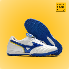 Giày Bóng Đá TQ Mizuno Wave Cup Trắng Vạch Xanh Biển TF