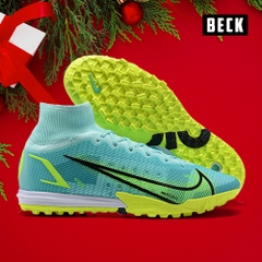 Giày Bóng Đá Nike Mercurial Superfly 8 Elite EURO Xanh Ngọc Cổ Cao V2 TF