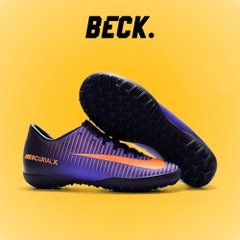 Giày Bóng Đá Nike Mercurial Vic 6 Tím Vạch Cam Lưỡi Gà Liền TF