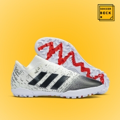 Giày Bóng Đá Adidas Nemeziz 18.3 Trắng Vạch Đen Mũi Đen TF