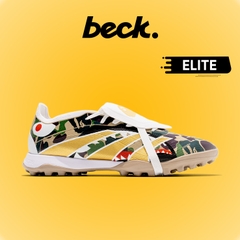 Giày Bóng Đá Predator 25 Elite BAPE Xanh Lục Rằn Ri Lưỡi Gà Gập TF