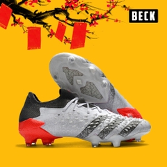 Giày Bóng Đá Adidas Predator Freak.1 Trắng Xám Đế Cam Cổ Lửng FG