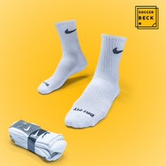 Tất Nike 3 Đôi Dri-Fit Cao Cấp Pack Cổ Lửng - Trắng