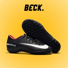 Giày Bóng Đá Nike Mercurial Vic 6 Đen Vạch Trắng Lưỡi Gà Liền TF