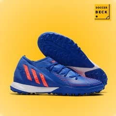 Giày Bóng Đá Trẻ Em TQ Adidas Predator Edge.3 Xanh Biển Vạch Đỏ Cổ Cao TF