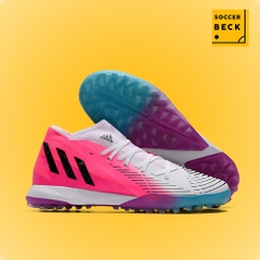Giày Bóng Đá Trẻ Em TQ Adidas Predator Edge.3 Hồng Trắng Xanh Biển Cổ Cao TF
