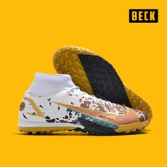 Giày Bóng Đá Nike Mercurial Superfly 8 Academy CR7 Trắng Nâu Cổ Cao V2 TF