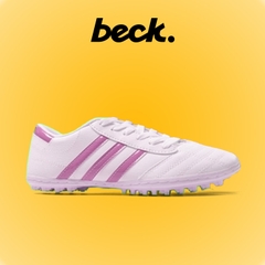 Giày Bóng Đá Wika 3 Sọc - Trắng Sọc Hồng