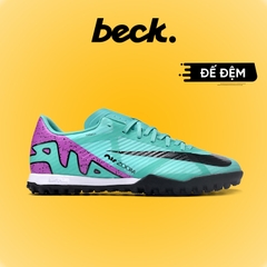 Giày Bóng Đá Nike Mercurial Vapor 15 Academy Xanh Ngọc Gót Tím Đế Đệm HQ TF