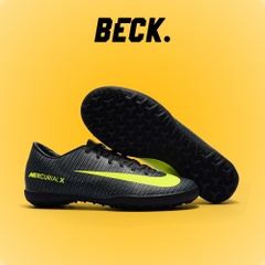 Giày Bóng Đá Nike Mercurial Vic 6 CR7 Đen Xanh Chuối Lưỡi Gà Liền TF