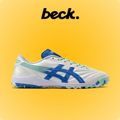 Giày Bóng Đá Asics C3 Trắng Vạch Xanh Biển Đế Rằn Ri TF