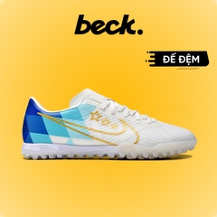 Giày Bóng Đá Mercurial Vapor 15 Academy Enzo Trắng Xanh Biển Đế Đệm HQ TF