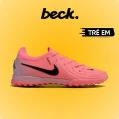 Giày Bóng Đá Trẻ Em Nike Phantom GX2 Pro Euro 24 Hồng Vạch Đen Cổ Lửng TF