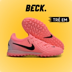 Giày Bóng Đá Trẻ Em Nike Phantom GX2 Pro Euro 24 Hồng Vạch Đen Cổ Lửng TF