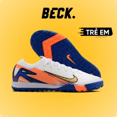 Giày Bóng Đá Trẻ Em Nike Mercurial Vapor 16 Elite MDS009 Trắng Cam Xanh Biển Cổ Lửng TF