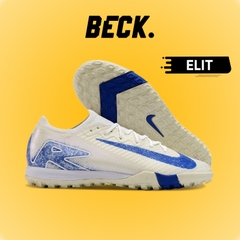 Giày Bóng Đá Nike Mercurial Vapor 16 Elite Trắng Vạch Xanh Navy Đế Trắng Cổ Lửng TF