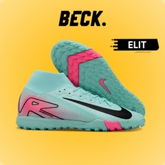 Giày Bóng Đá Nike Mercurial Superfly 10 Elite Xanh Ngọc Gót Hồng Cổ Cao TF