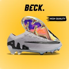 Giày Bóng Đá Nike Mercurial Vapor 15 Elite Xám Vạch Đen Đế Bóng Cổ Lửng HQ FG