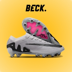 Giày Bóng Đá Mercurial Vapor 15 Elite Xám Vạch Đen Cổ Lửng AG