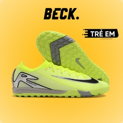 Giày Bóng Đá Trẻ Em Mercurial Vapor 16 Elite Xanh Chuối Vạch Đen Cổ Lửng TF