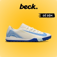 Giày Bóng Đá Nike Mercurial VAPOR 16 ACADEMY Đế Đệm Lưỡi Gà Liền Trắng Xanh Navy TF