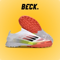 Giày Bóng Đá Adidas F50 Elite Laceless Trắng Đỏ Vàng Không Dây TF