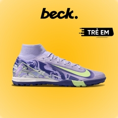 Giày Bóng Đá Trẻ Em Nike Mercurial Superfly 10 Elite Tím Vạch Xanh Lá Cổ Cao TF
