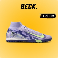 Giày Bóng Đá Trẻ Em Nike Mercurial Superfly 10 Elite Tím Vạch Xanh Lá Cổ Cao TF