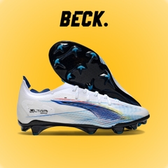 Giày Bóng Đá Puma Ultra 5 Carbon Trắng Xanh Biển FG