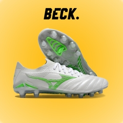 Giày Bóng Đá Mizuno Neo 4 Elite Trắng Vạch Xanh Lá Lưỡi Gà Liền FG