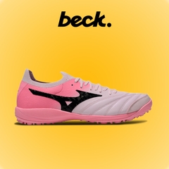 Giày Bóng Đá Mizuno Sala Beta Japan Hồng Vạch Đen Đế Đệm Cổ Lửng HQ TF