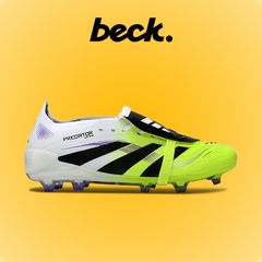 Giày Bóng Đá Adidas Predator 25 Elite Tongue Xanh Chuối Gót Trắng Vạch Đen HQ FG