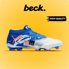 Giày Bóng Đá Puma Future 8 Ultimate Trắng Xanh Biển Cổ Cao HQ FG
